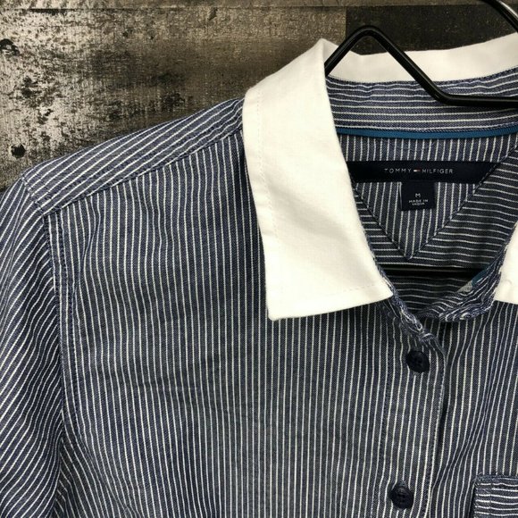 Tommy Hilfiger Collared Striped Shirt Size Medium - Picture 4 of 7
